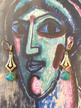 Charger l'image dans la galerie, Boucles d'oreilles pendantes inspiration Art déco Artyana Aix en Provence