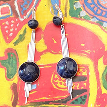 Charger l'image dans la galerie, Boucles d'oreilles Art deco sodalite Artyana Aix