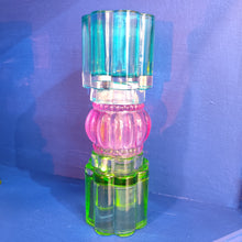 Load image into Gallery viewer, Photophore en verre coloré réversible