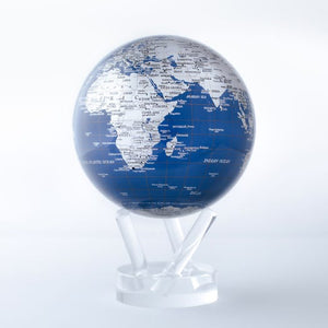 Mova Globe rotatif - Bleu et Gris métallisé