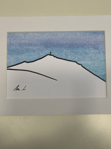 Encres et papier de soie coloré Sainte Victoire Marie Lagarde