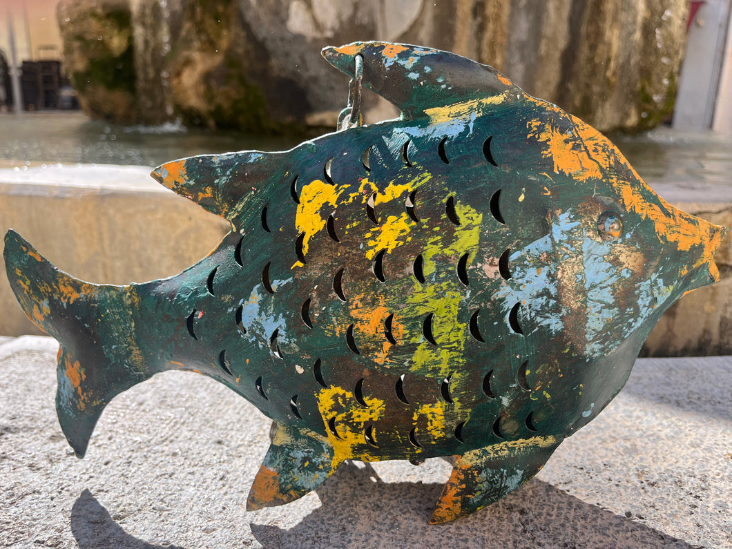 Lanterne Poisson Métal 33 cm
