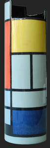 Vase - Composition avec grand plan rouge, jaune, noir, gris et bleu - Mondrian