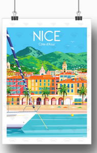 Affiche Nice - Côte d'azur de Raphael Delerue