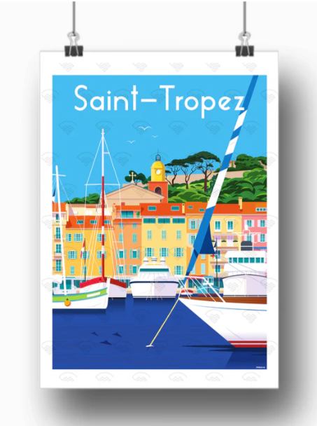 Affiche Saint Tropez - Le port de Raphael Delerue