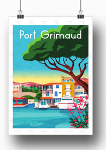 Affiche Port de Grimaud