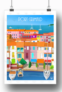 Affiche Port de Grimaud