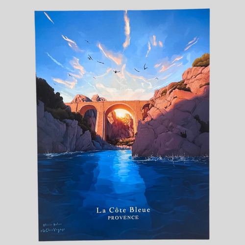 Affiche la côte bleue olivier Malcor artyana Aix en Provence 