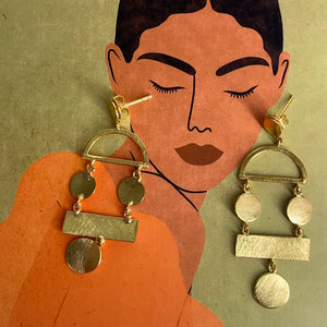 Boucles d'oreilles Lina doré artyana Aix en Provence 