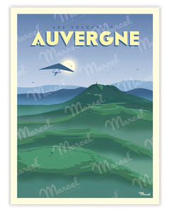 affiche auvergne les volcans artyana