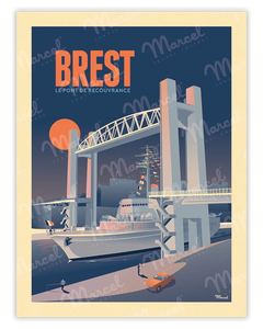 Affiche Brest Le Pont de Recouvrance