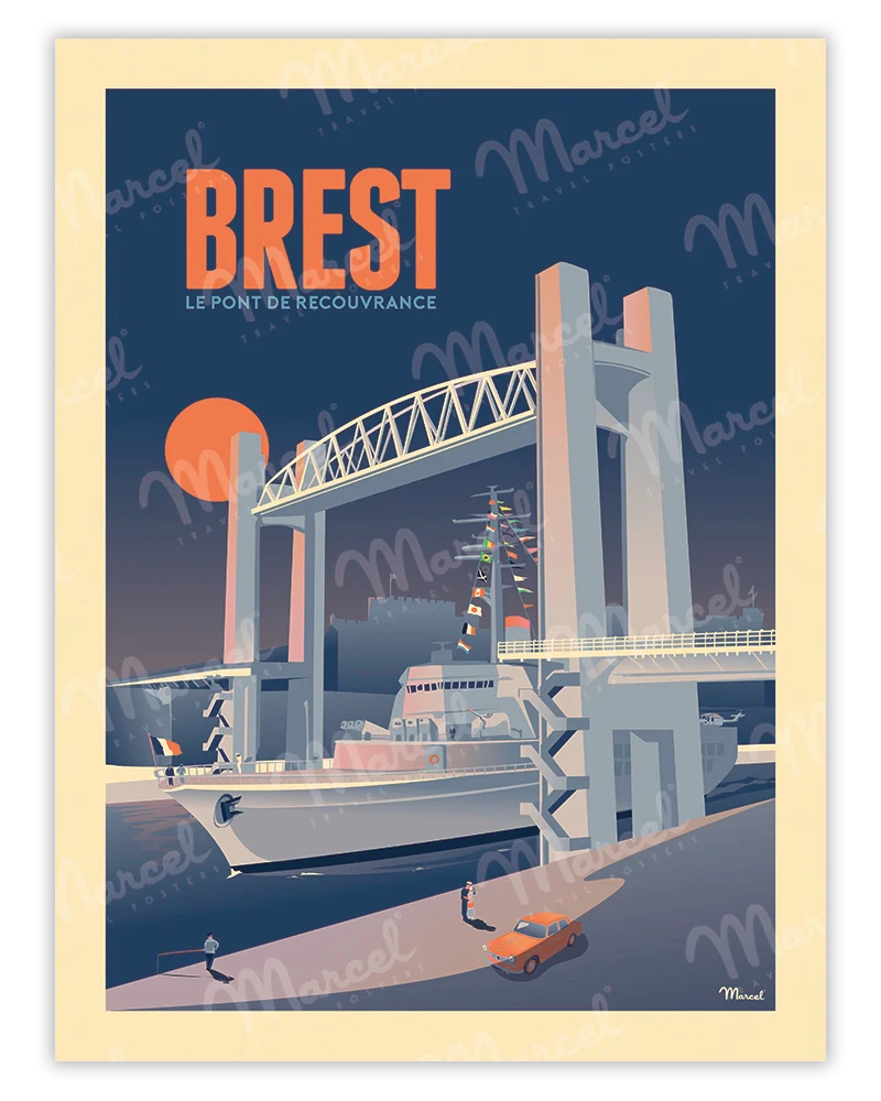 Affiche Brest Le Pont de Recouvrance