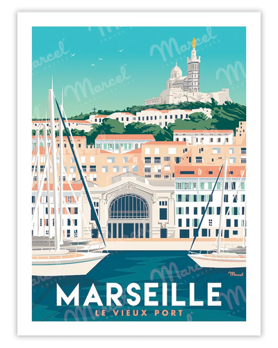affiche marseille vieux port artyana