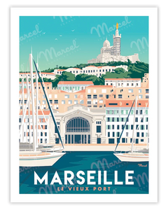 affiche marseille vieux port artyana