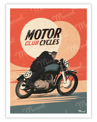 affiche motor cycles club artyana