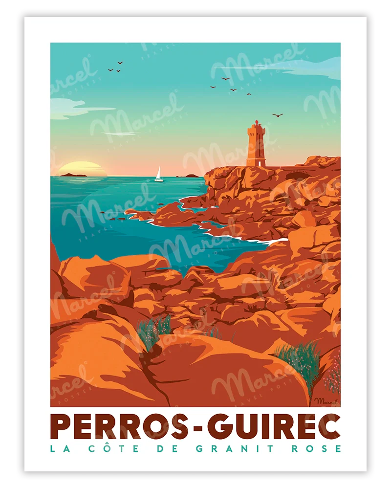 Affiche Perros-Guirec La Côte de Granit Rose
