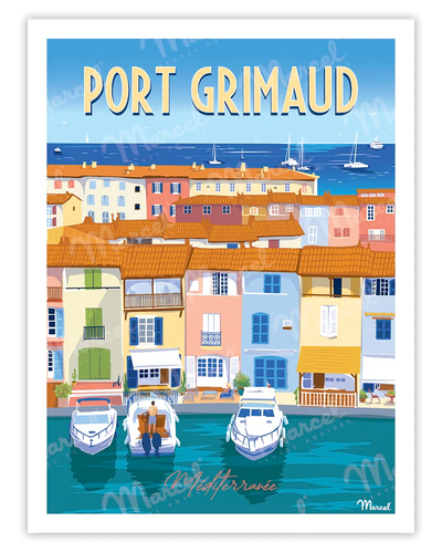 affiche port de grimaud aix