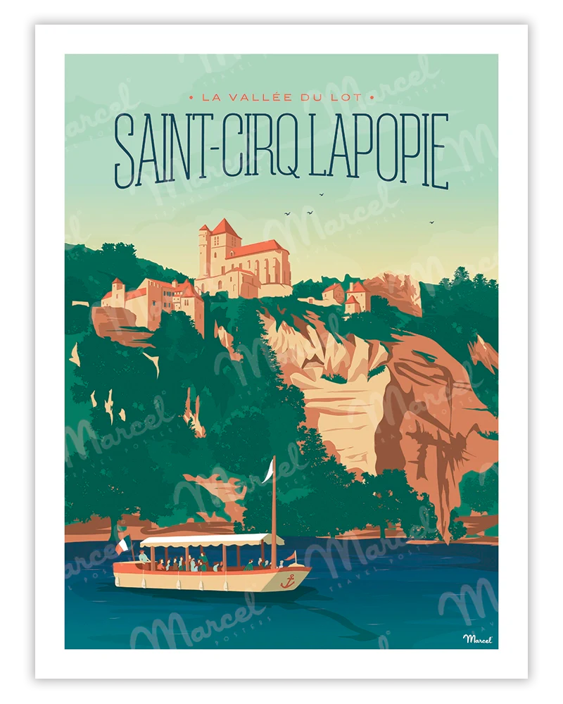 affiche saint lappopie la vallee du lot
