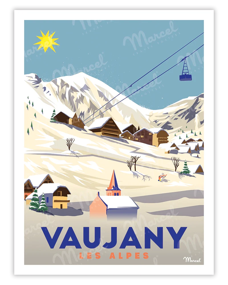 affiche vaujany les alpes artyana
