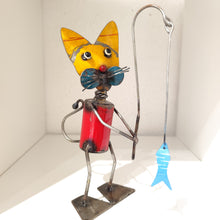 Charger l&#39;image dans la galerie, Chat en métal à la pêche Artyana Aix en Provence
