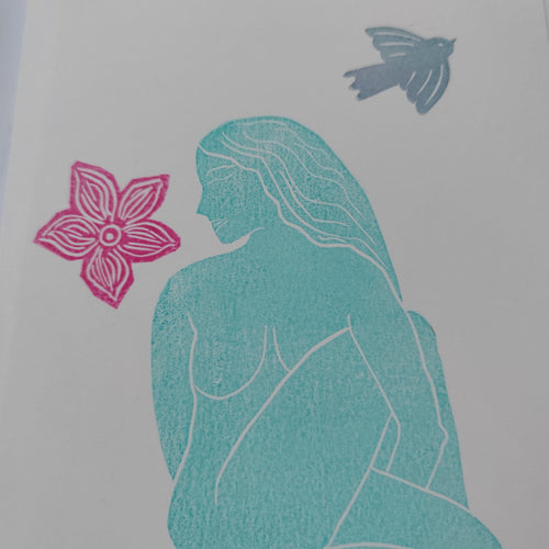 Mini estampe Femme yoga