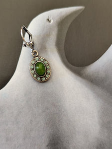 Boucles d'oreille vertes Eve Rosec