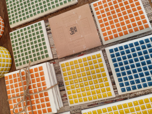Sous verre mosaïque coloré façonnette artyana Aix en Provence 