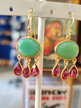 Charger l'image dans la galerie, Boucles d'oreilles Lina - Chrysoprase verte

