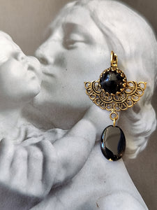 Boucles d'oreilles Art Nouveau onyx Artyana Aix en Provence