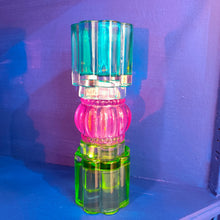 Load image into Gallery viewer, Photophore en verre coloré réversible
