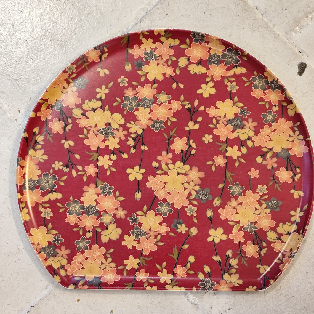 Plateau japonais 1/2 lune bleu tapisser