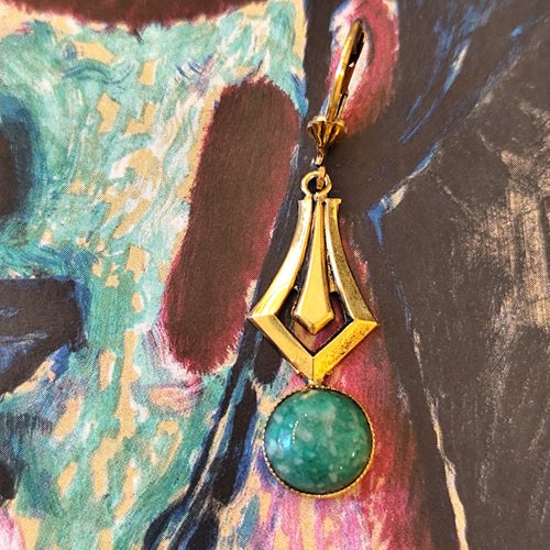 Boucles d'oreilles pendantes inspiration Art déco Artyana Aix en Provence 