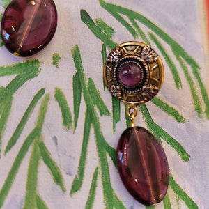 Boucles d'oreilles gouttes améthyste Eve Rosec