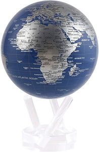 Mova Globe rotatif - Bleu et Gris métallisé