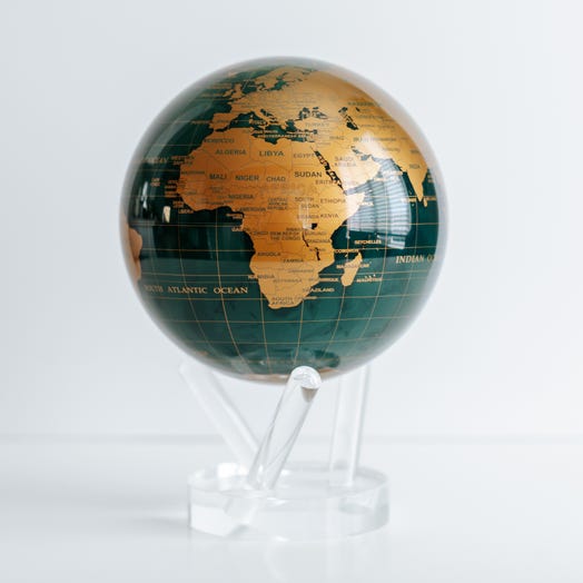 Globe rotatif - Vert et Doré